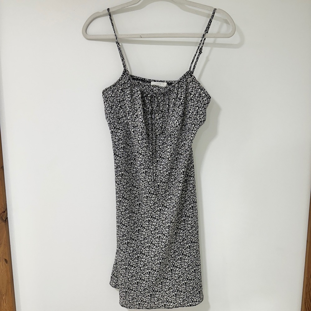 Lush Floral Mini Slip‎ Dress Womens Small Wedding Guest Spaghetti Cottagecore